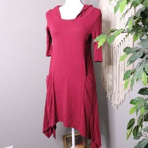 Anthropologie Bird Cage Short Sleeve Hooded Dress